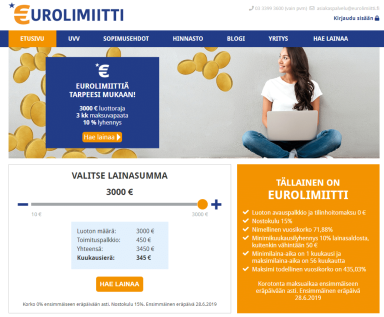 Eurolimiitti lainaa